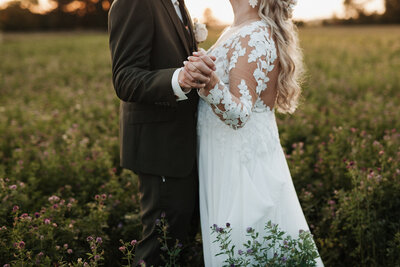 couple kissing during wedding photos