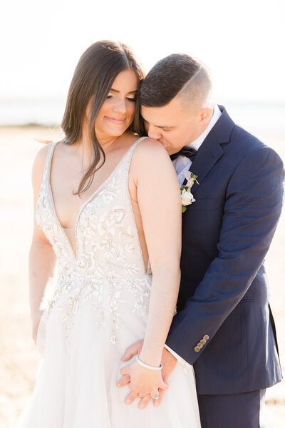 Tender moment with NJ wedding couple