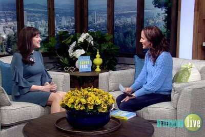 Brittany Hodak being interviewed on Portland Afternoon Live about her new book, Creating Superfans.