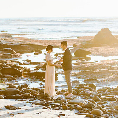 Sunset elopement on the coast of Maine