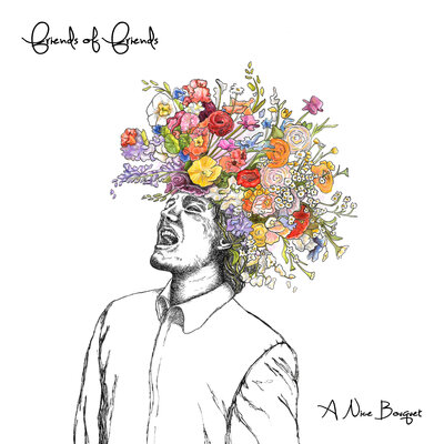 Illustrated album covers with minimalist botanical designs and delicate line art