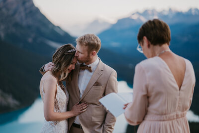 Intimate ceremony at Peyto Lake