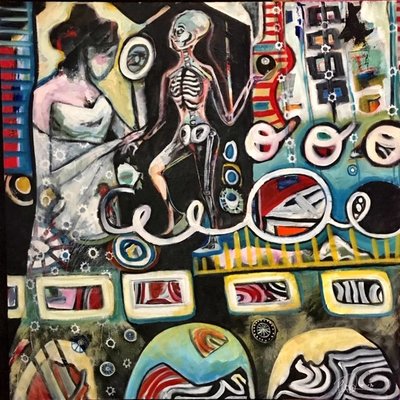 Phaedra Dahl-The Marriage-24x24x2in-acrtylic on canvas 2016 $900