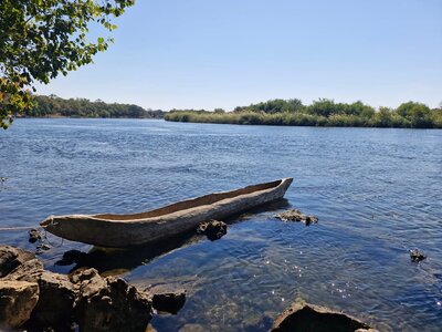 makoro canoe in the river