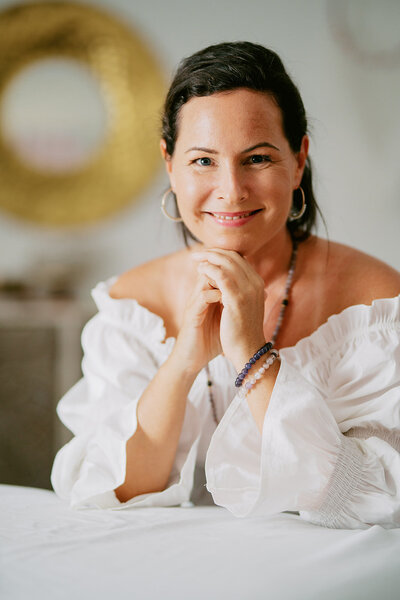 women with white shirt