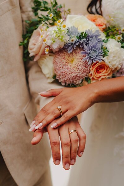bride holding bouquet at wedding in dallas texas