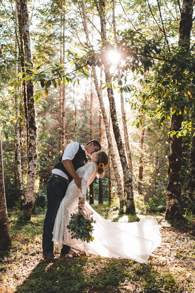 Intimate forest wedding in Oregon.