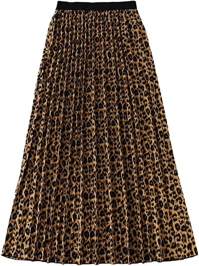 cheetah print long skirt amazon style
