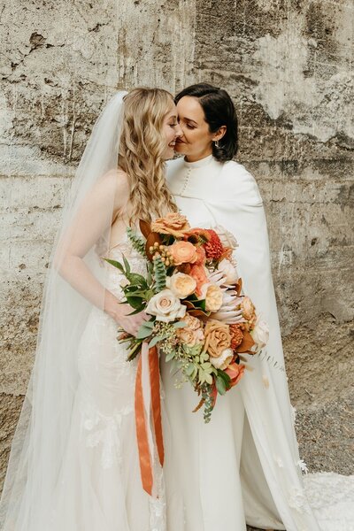 Brides with Bouquet - Megan & Amber | Hood River Wedding  - LGBTQ Wedding