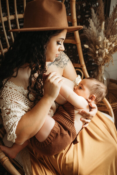 Mommy nursing her baby boy