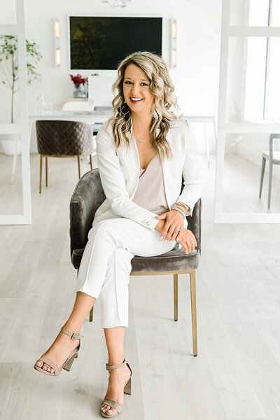 Woman Smiling while sitting