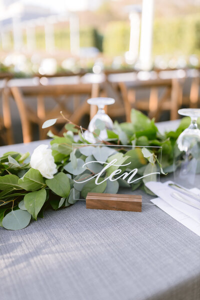 Blue and orange wedding drink display stand