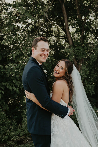 bride and groom portrait at Brooklake Country Club