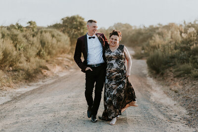 Fun gif of a couple popping and spraying champagne on their Elopement in Central Coast NSW