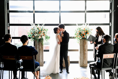 couple's first kiss as husband and wife