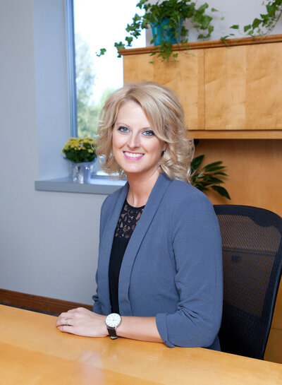 Banking Professional sitting at her desk