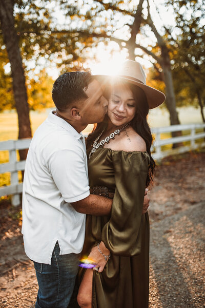 Couple embracing one another