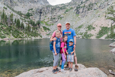 Family of Five at Rocky Mountains National Park Estes Park, Colorado