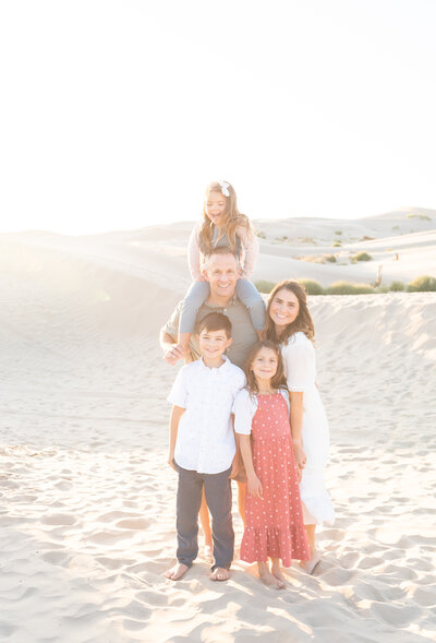 Family photo at Sand Dunes in Utah