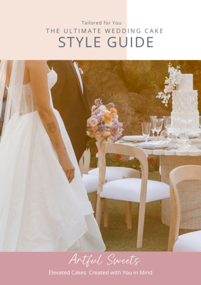 free wedding cake style guide cover showing silhouette of couple with cake in the background