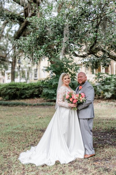 Brittany + Josh's elopement at Forsyth Park