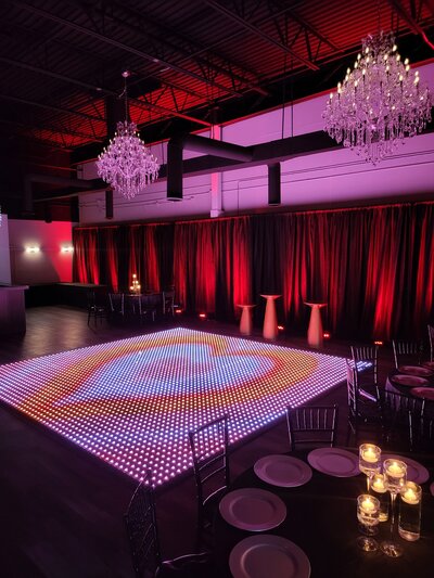 Long wall LED Dance Floor event rental in Metro Detroit