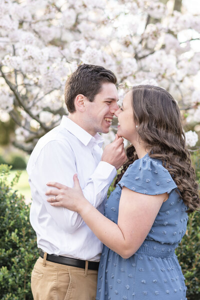 Cherry Blossom filled engagement session at Maymont Park in Richmond