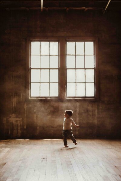 Sunlit studio space with window, location for Sydney petite photography sessions.