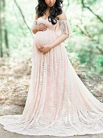 Floral Lace Dress Fancy Gown