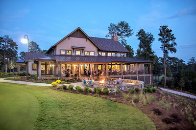 The firepit outside of the Tavern at the National Village at Reynolds Lake Oconee