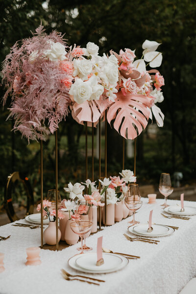 Modern blush wedding inspiration with florals by Foxglove Studio, contemporary Calgary, Alberta wedding florist, featured on the Brontë Bride Blog.