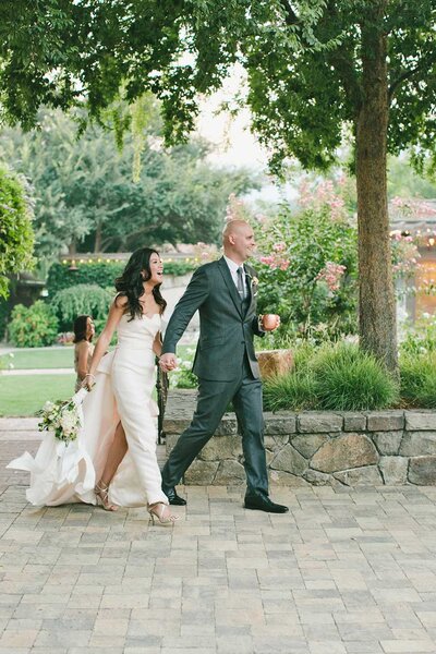 Couple Just Married Photos at The Estate Yountville Wedding