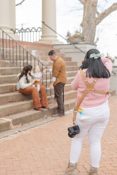 photographing a family