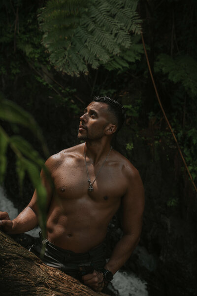 Portrait of man in the jungle