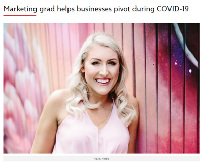 Marketing grad helps businesses pivot during COVID-19