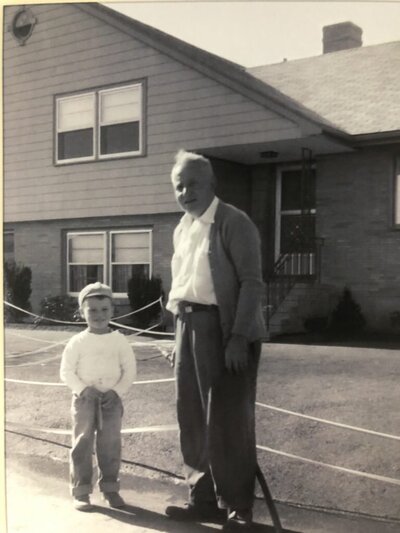Dante Muzzioli and his grandfather 1959