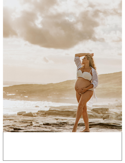 Maternity Photography taken on a stunning beach show the pure beauty of a mumma in a transformative stage of life.