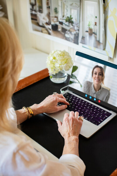 Atlanta Interior Designer Andi Morse of Morse Design meets virtually with a client