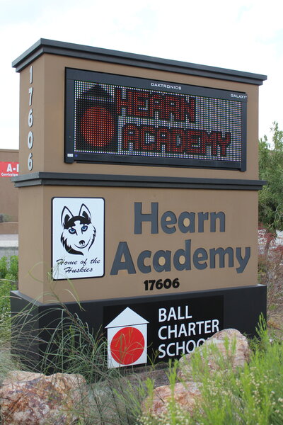outdoor sign at Hearn Academy