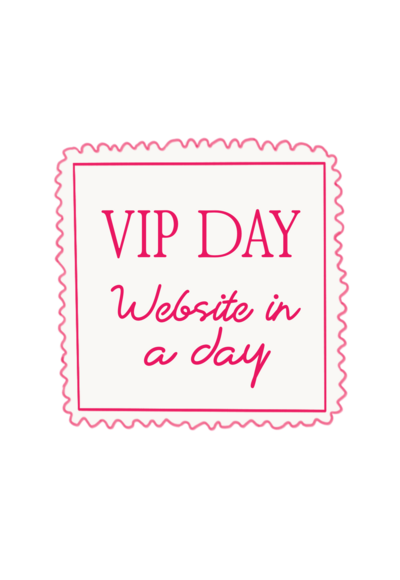 Postage stamp icon with the text ‘VIP DAY – Website in a day’