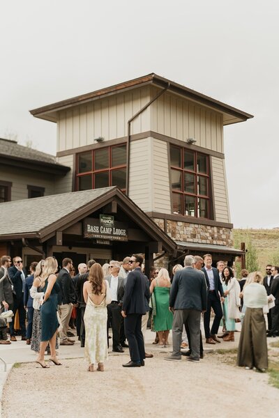 Indoor ceremony setup Colorado wedding venue