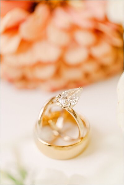 wedding photo of gold wedding bands by Joni Loraine Photography