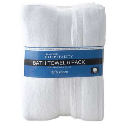 Fluffy white bath towels