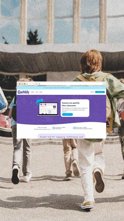 Gamification website design for teachers by Unica Formo, showcasing Gamably project