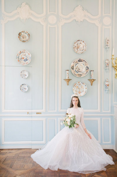 Bride at Château de Villette Wedding Venue near Paris, France