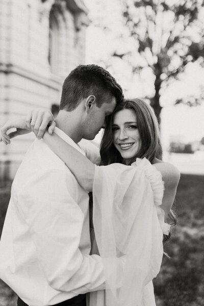 classy tulle engagement photos dress