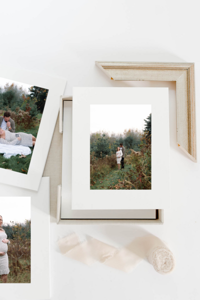 Framed photos from maternity session in Ottawa