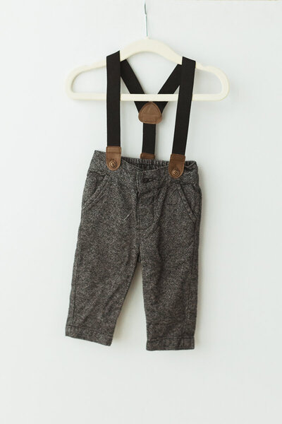 baby boys’ tweed pants with suspenders
