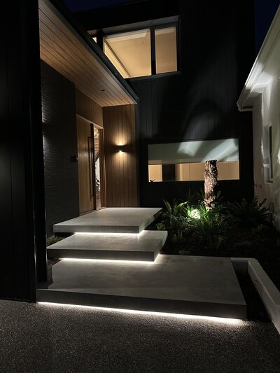 Architectural concrete design for outdoor entertaining area