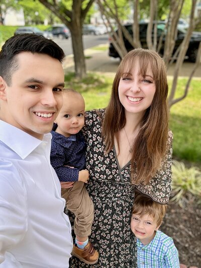 Emily and her family at Easter